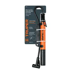 13790 / BOM-MI Mini bomba manual para bicicleta, 60 PSI, Truper
