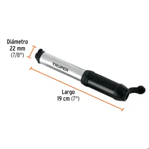 Mini bomba manual para bicicleta, abatible, 75 PSI, TRUPER