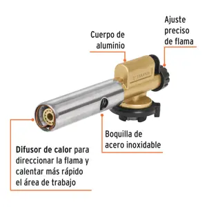 Truper Boquilla aluminio, enc.electrónico, p/lata de gas 1/4 vuelta