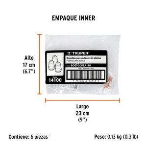 Juego 3 boquillas para cortadora plasma COPLA-40, Truper