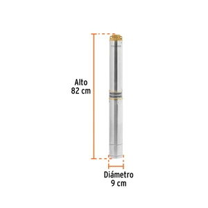 Bomba sumergible, tipo bala, 1-1/2HP, a/limpia, 220V, Truper