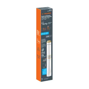 Bomba sumergible, tipo bala, 1/2 HP, a/limpia, 220V, Truper