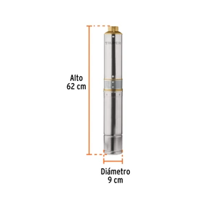 Bomba sumergible, tipo bala, 1/2 HP, a/limpia, 220V, Truper