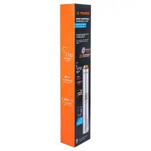16933 / BOS-1/2LM2 Bomba sumergible, tipo bala, 1/2 HP, agua limpia, Truper