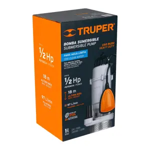 15001 / BOS-1/2LPX Truper Bomba sumergible metálica para agua limpia uso rudo 1/2 HP