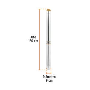 Bomba sumergible, tipo bala, 3 HP, a/limpia, 220V, Truper
