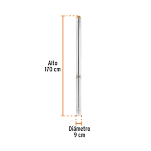 Bomba sumergible, tipo bala, 5-1/2HP, a/limpia, 220V, Truper