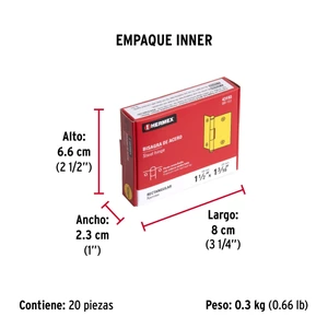 Bisagra rectangular 1-1/2
