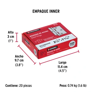 Bisagra rectangular 2-1/2