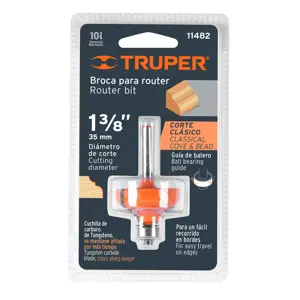 11482 / BROU-C1-3/8X Broca para router, clásica, 1-3/8