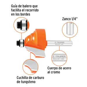 Broca para router, doble romana, 1-3/8
