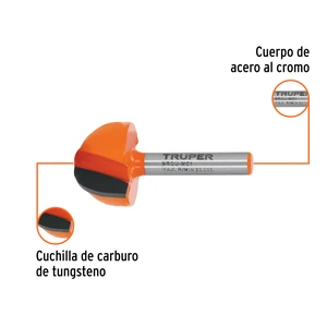 Broca para router, media caña, 1