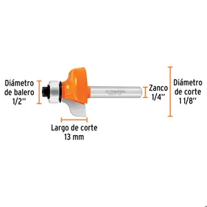 Broca para router, pecho paloma, 1-1/8