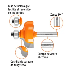 Broca para router, pecho paloma, 1-3/8