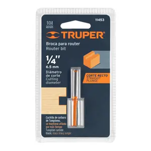 11453 / BROU-R2-1/4L Broca para router, recta 2 filos, 1/4