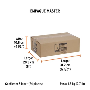 Broca para router, recta 2 filos, 3/8