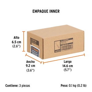 Broca para router, corte recto, 1/4