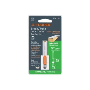 Broca para router, corte recto, 3/8
