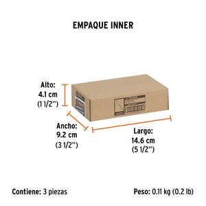 Broca para router, corte recto, 3/8