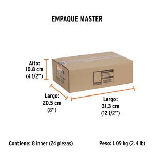 Broca para router, corte recto, 3/8