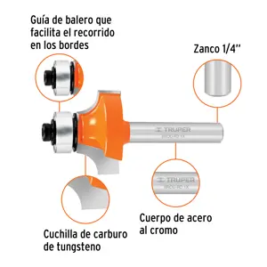 Broca para router, redondeado, 1