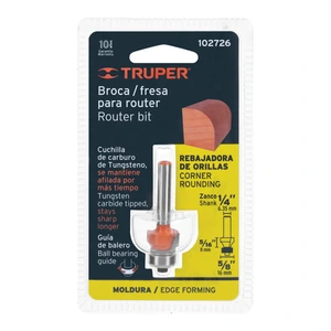 Broca para router, redondeado, 5/8
