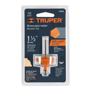 Truper Broca para router, redondeado con moldura, 1-1/2