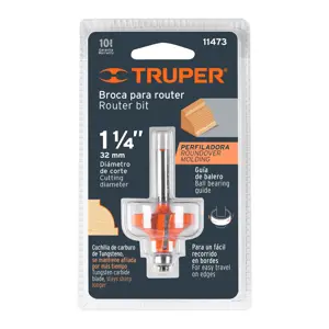 11473 / BROU-RM1-1/4X Truper Broca para router, redondeado con moldura, 1-1/4