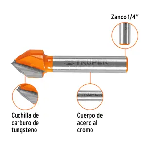 Broca para router, corte en 