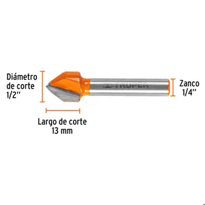 Broca para router, corte en 