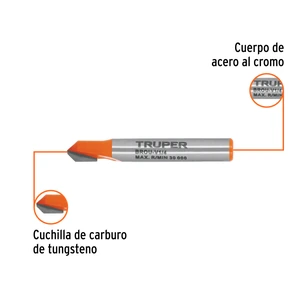 Broca para router, corte en 
