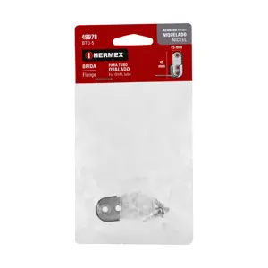 48978 / BTO-5 Brida niquelada para tubo ovalado de clóset, Hermex