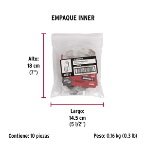 Brida niquelada para tubo ovalado de clóset, Hermex