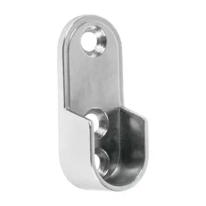 48978 / BTO-5 Brida niquelada para tubo ovalado de clóset, Hermex