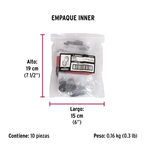 Brida negra para tubo ovalado de closet, Hermex