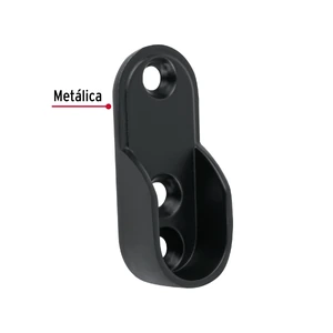 Brida negra para tubo ovalado de closet, Hermex