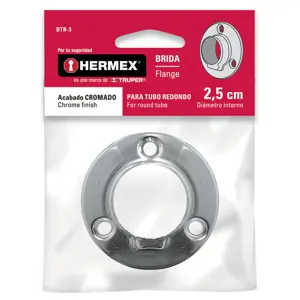 Brida cromada para tubo redondo de closet, Hermex