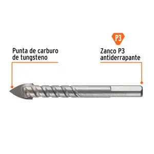 Broca para vidrio y azulejo 1/2