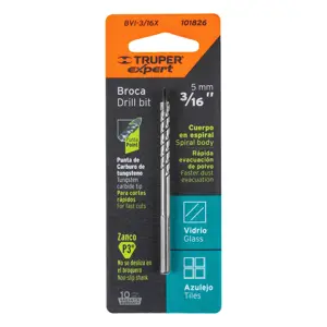 Broca para vidrio y azulejo 3/16