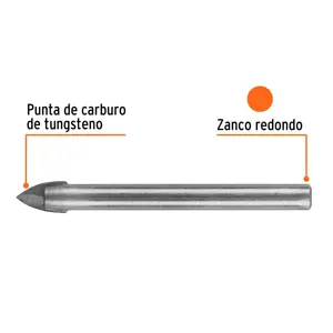 Broca para vidrio y azulejo de 3/8