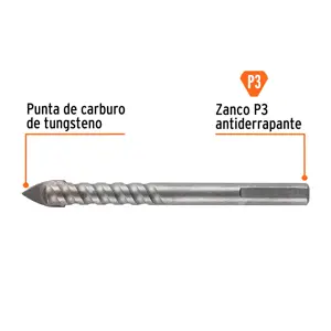 Broca para vidrio y azulejo 3/8