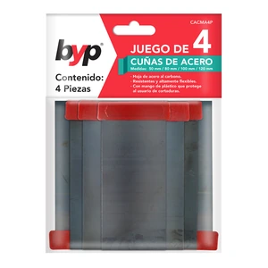 BYP-CACMA4P / CACMA4P Juego de 4 cuñas de acero con mango (50, 80, 100, 120 mm)