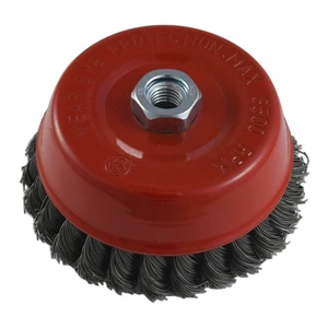 BYP-CET502G / CET502G Carda de copa trenzada para esmeriladora (Rosca Milimétrica M14) - 5" x 3/8" (Alambre grueso)