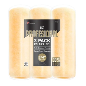 BYP-FP329 / FP329 Felpa de uso profesional para superficies rugosas (Paquete con 3 piezas) - 9"x 3/4"