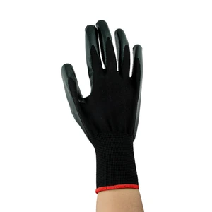 GUANTES NYLON NITRILO NEGROS -