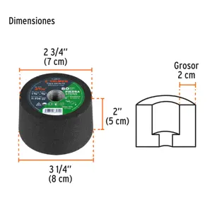 Copa desbaste de piedra 3-5/32