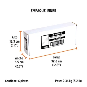 Barra corrediza para dados cuadro 1/2