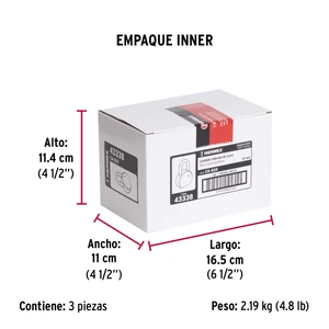 Hermex Candado redondo, 65mm, gancho corto, llave tetra, blister