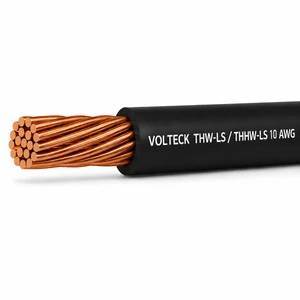 Rollo de 100 m de cable THHW-LS 10 AWG negro, Volteck