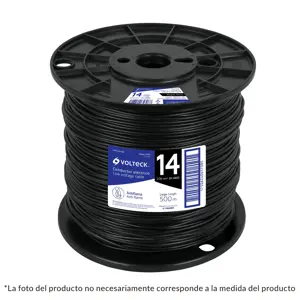 Volteck Metro de cable THHW-LS 10 AWG negro en carrete de 500 m